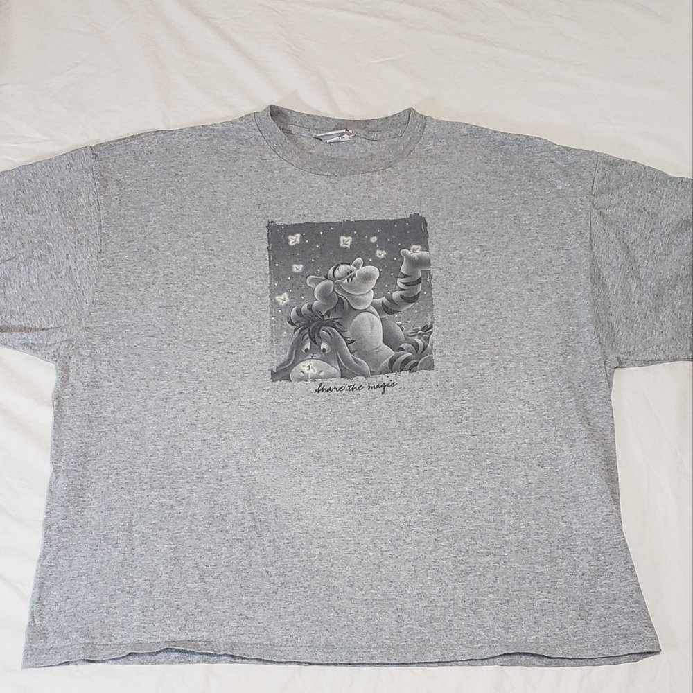 MENS GREY TIGGER AND EEYORE TEE SHIRT